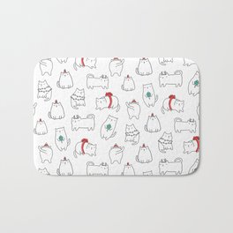 Fat Christmas cats Bath Mat | Merry, Present, Fat, Garland, Graphicdesign, Cat, Newyear, Happynewyear, Cute, Holidays 