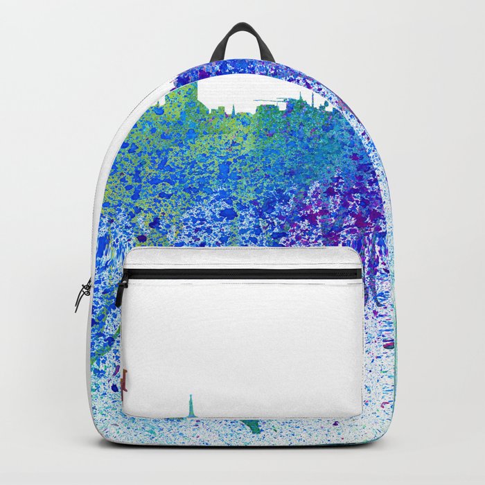 Munich Skyline Silhouette An Impressionistic Splash - Dream Cities Series Backpack