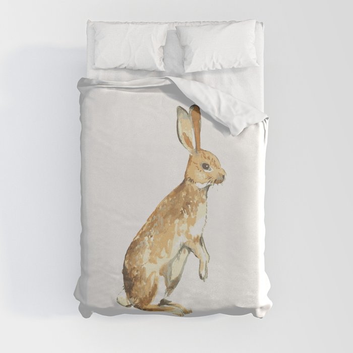 Watercolor Bunny Rabbit Duvet Cover