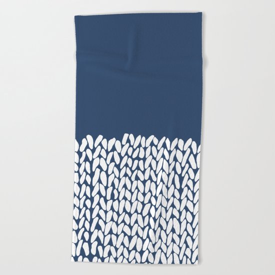 Half Knit Navy Beach Towel