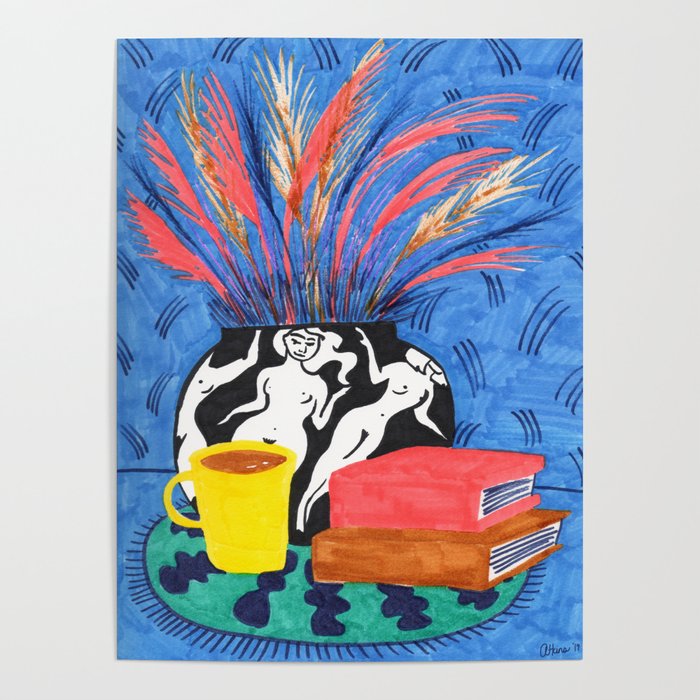 Reading Nook drawing by Amanda Laurel Atkins Poster by Amanda Laurel