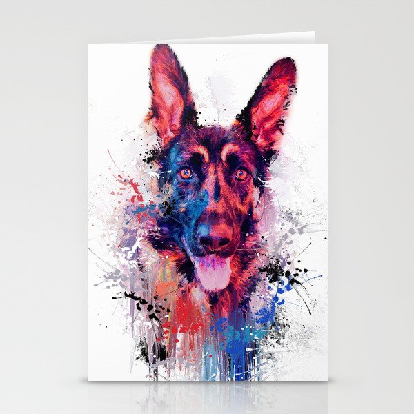 Drippy Jazzy German Shepherd Colorful Dog Art By Jai Johnson