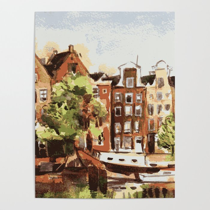 Amsterdam Dutch Buildings Netherlands Poster