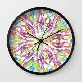 Floral kalaidoskope Wall Clock