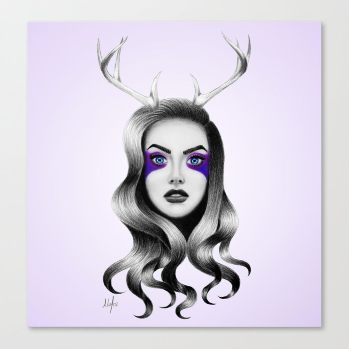 Deer Lilac Canvas Print