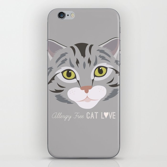 Allergy Free Cat Love: Silver Tabby iPhone Skin