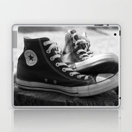 Converse Shoe High Top B&W On Stump Laptop & iPad Skin