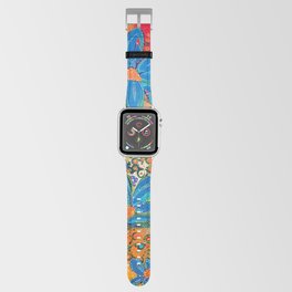 Flower Power Vibrant Blue Daisies Apple Watch Band