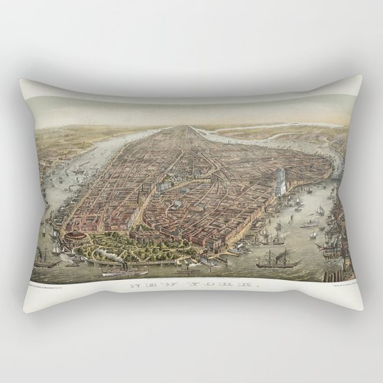 New York 1870 Rectangular Pillow
