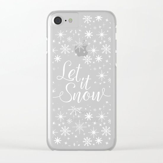Let It Snow Winter Pattern Clear iPhone Case