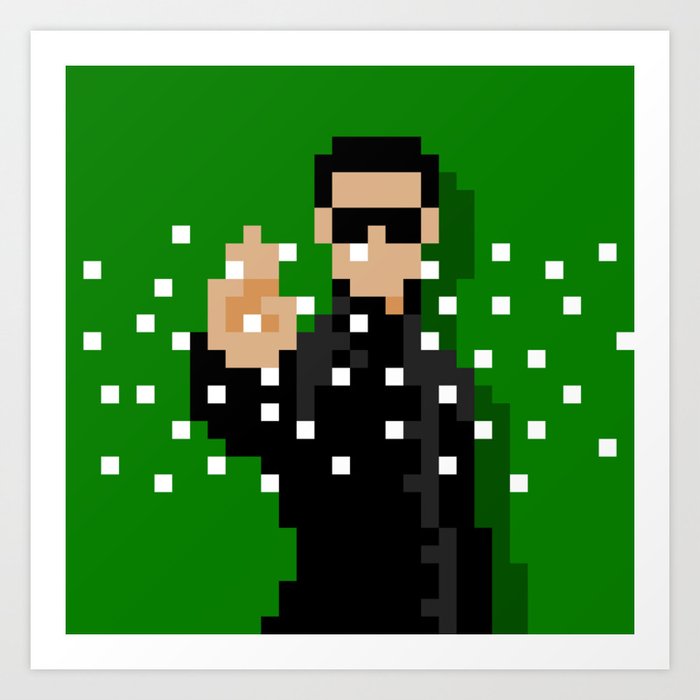 Neo Of The Matrix Minimal Pixel Art Art Print By 8bitbaba Society6 Neo Of The Matrix Minimal Pixel Art Art Print By 8bitbaba Society6