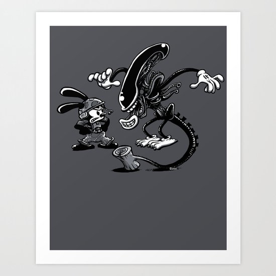 Alien vs Oswald Art Print
