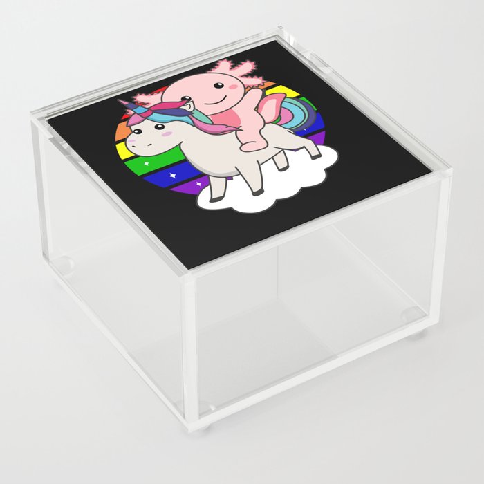 Axolotl Unicorn Rainbow Animals Unicorns Acrylic Box