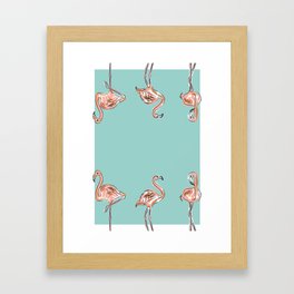 It's a birds world, Flamingo Framed Art Print