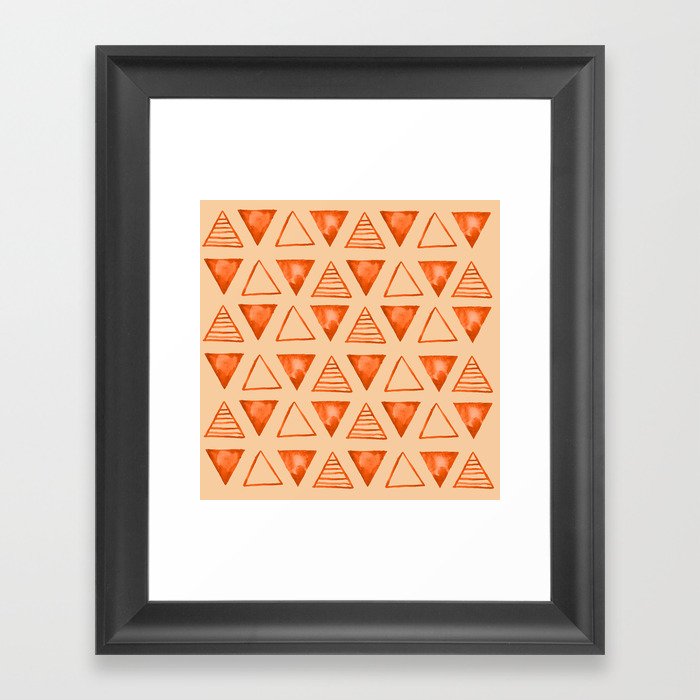 triangle pattern Framed Art Print
