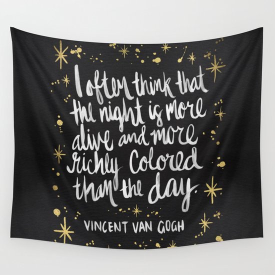 Night Owl on Gold Wall Tapestry