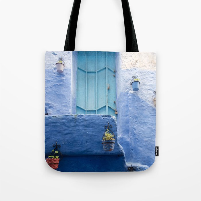 Doors - Chefchaouen IV, The Blue City - Morocco Tote Bag