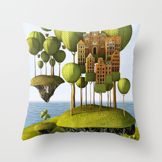City in the Sky Throw Pillow