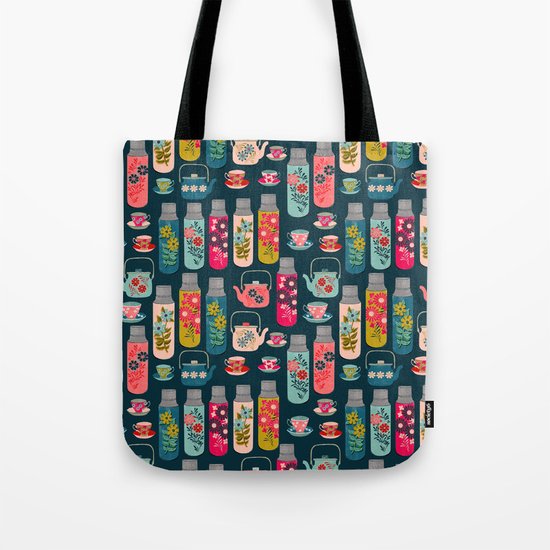 Vintage Thermos - Teacups and Teapots by Andrea Lauren Tote Bag