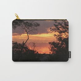 Brazil Photography - Silhouette Of Trees Under The Red Sunset Carry-All Pouch