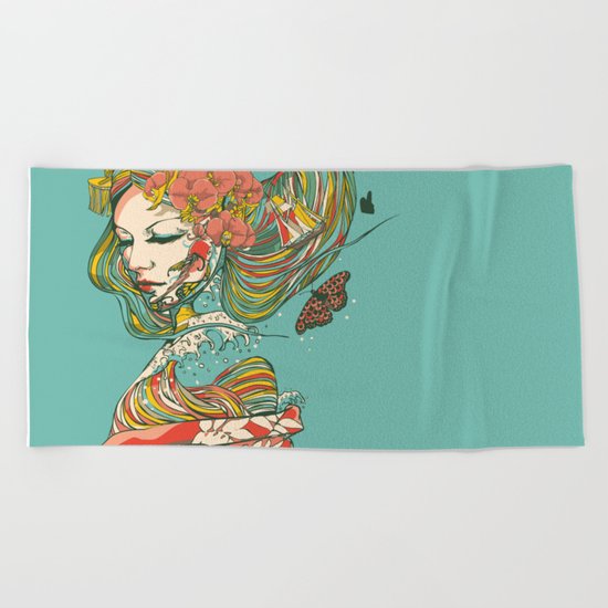 Geisha Beach Towel