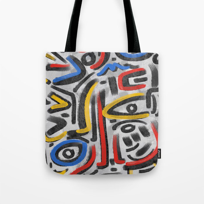 Mondrian Colors Graffiti Street Art  Tote Bag