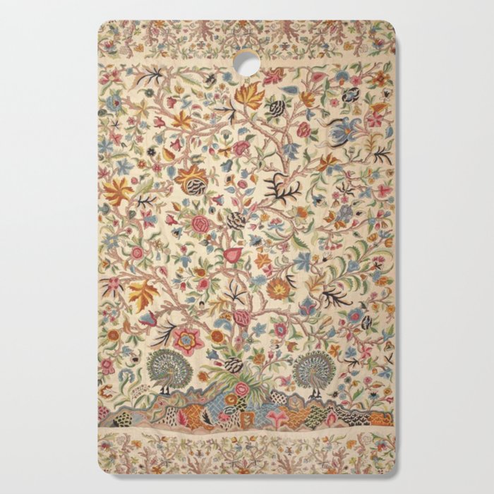 Ornate Kashmir Crewelwork Indian Palampore  Cutting Board