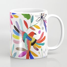 otomi bird Coffee Mug | Curated, Watercolor, Mexican, Bohemian, Mexico, Pattern, Embroiedery, Ink, Multicolored, Otomi 