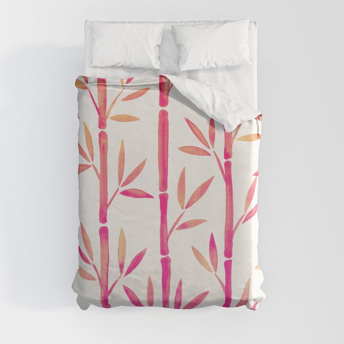 Bamboo Stems – Pink Palette Duvet Cover
