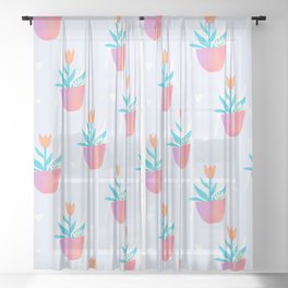 Sweet Summer flower Sheer Curtain