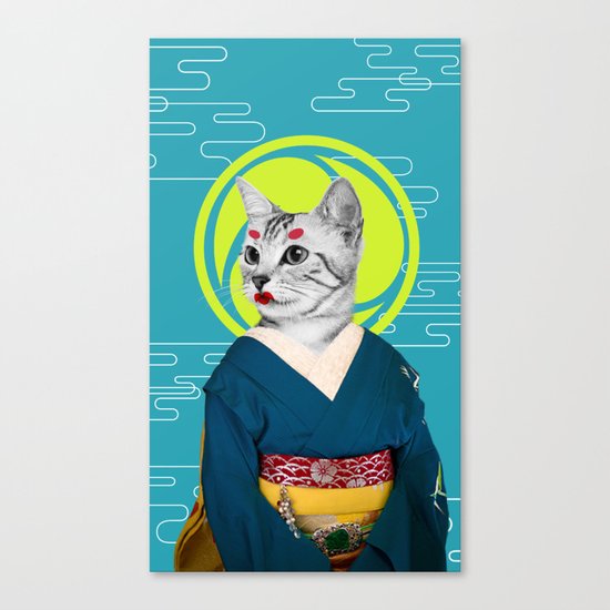 Geisha Cat Canvas Print