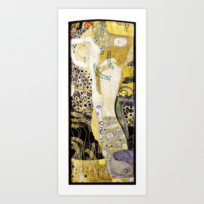 Gustav Klimt Water Serpents 1904-1907 Art Print