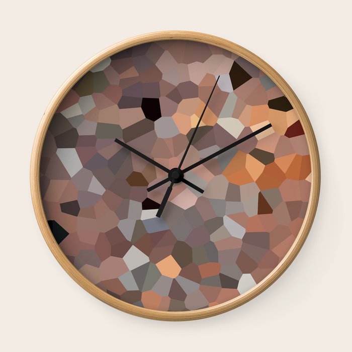 Society6 Warm Red Brick Abstract Art Wall Clock By Hugh Boaa