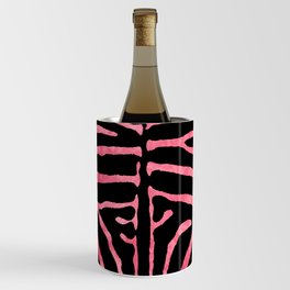 Zebra Wild Animal Tie Dye Print 267 Pink and Black Wine Chiller