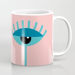 Unamused Eyes | Turquoise on Rosequartz Coffee Mug