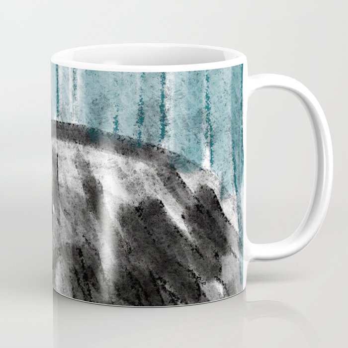 Mountains from a Dream - Contemporary Abstract in Black and Green 2 Coffee Mug