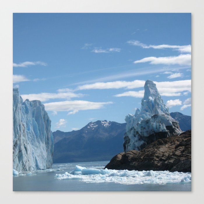 Argentina Photography - Huge Icebergs Floating In A Big Argentine Sea Canvas Print
