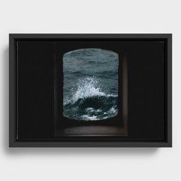 Wave out of a window of a ship – Minimalist Oceanscape Framed Canvas