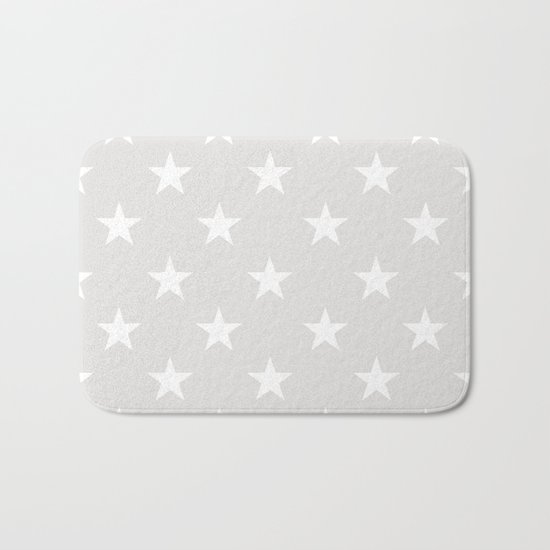 Stars (White/Platinum) Bath Mat