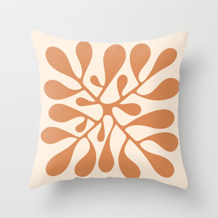 Matisse Inspired Abstract Cut Out orange Throw Pillow
