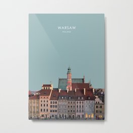 Warsaw, Poland Travel Artwork Metal Print | Polish, Streetfront, Capital, Travel, Housing, Warsaw, City, Skyline, Roof, Historic 