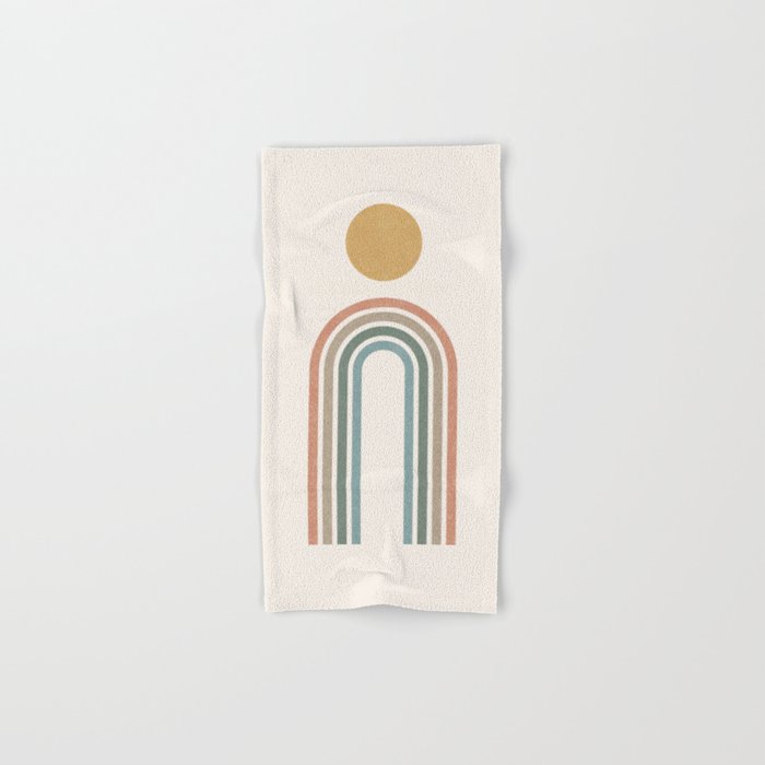 Mid-Century Modern Rainbow Hand & Bath Towel