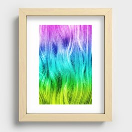 Vivid multicolored curly hair Recessed Framed Print