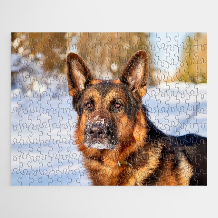 Odog German Shepherd Winter Day Snow 38 Jigsaw Puzzle by Peek