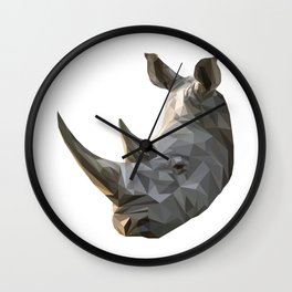Low poly Rhinocerous Wall Clock