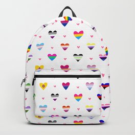 Pride Flag Hearts Pattern Backpack