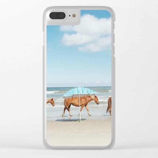 Summer Coast Horse Stride Clear iPhone Case