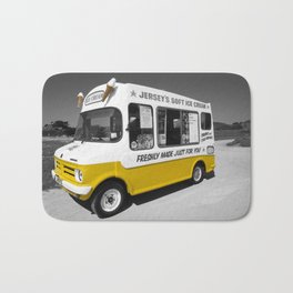 Respect to the man in the Ice Cream Van Bath Mat | Mrwhippy, Classic, Icecreamvan, Black and White, Selectivecolor, Old, Bedfordcf, Jersey, Yellow, Icecream 