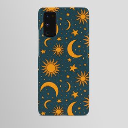 Vintage Sun and Star Print in Navy Android Case