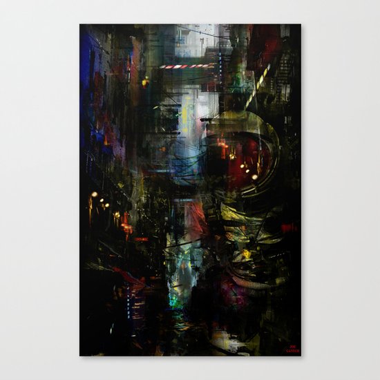 Astronaut in the city Canvas Print